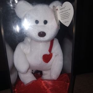 Valentino pearl white beanie babie bear